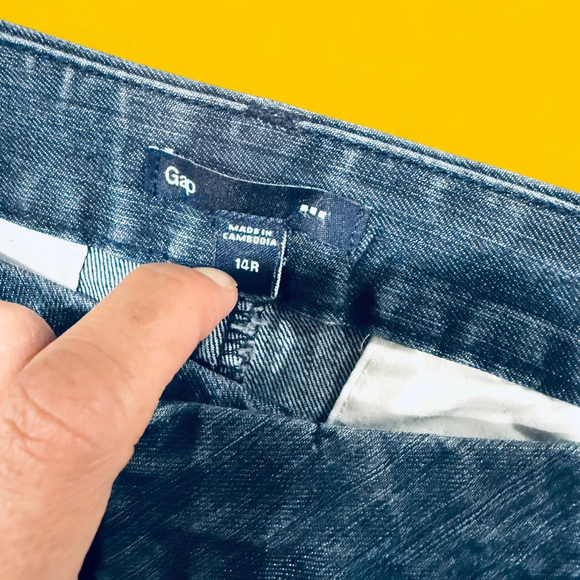 GAP Preppy Lagenlook Retro Casual Blue Wide Leg Denim Jeans 14R - Picture 4 of 6